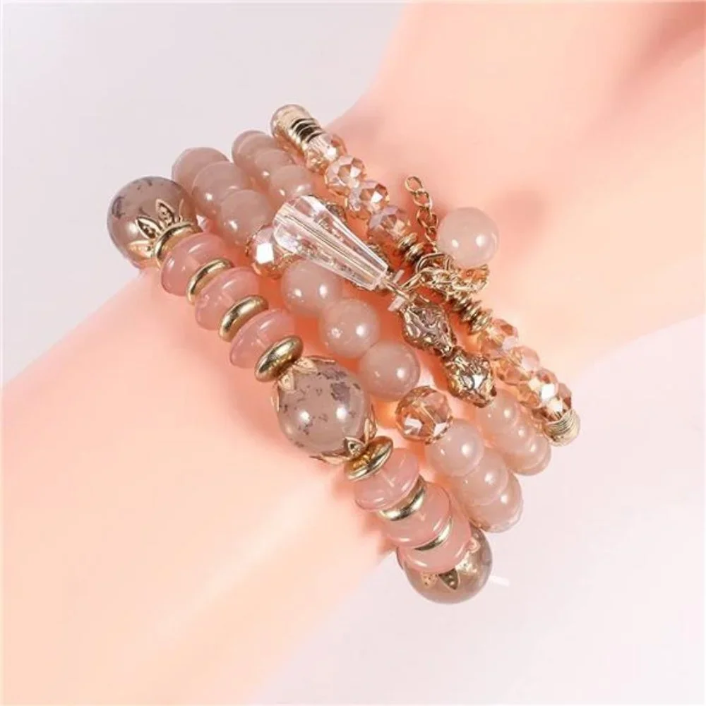 Bohemian Boho Stackable Bracelets for Women Set - Girls Stretch Stackable Beads - Picture 4 of 5